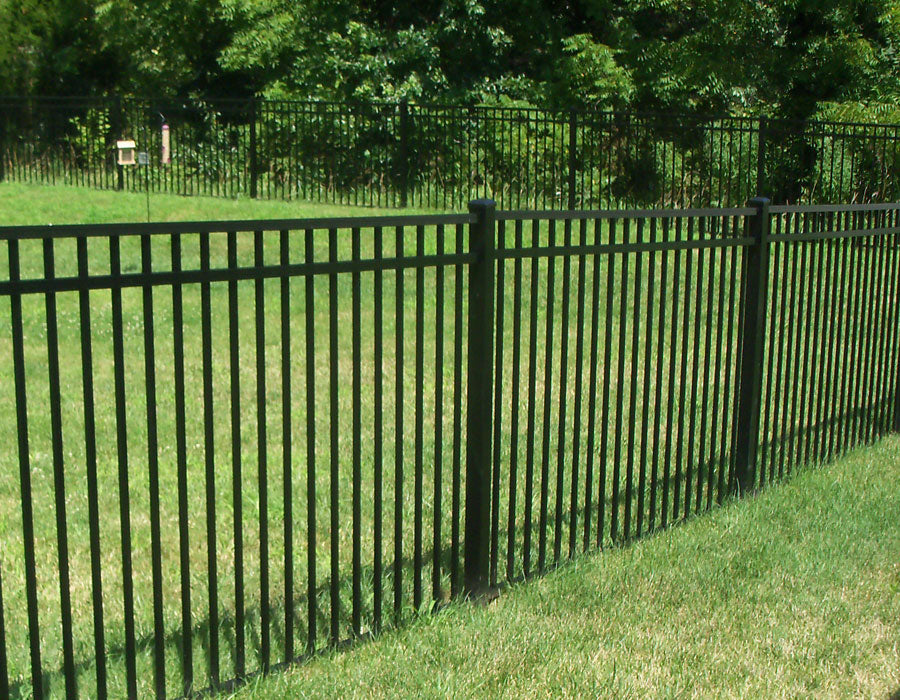 [50 Feet Of Fence] 6' Tall Black Ornamental Aluminum Flat Top Complete Fence Package