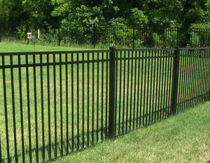 [350 Feet Of Fence] 4' Tall Black Ornamental Aluminum Flat Top Complete Fence Package