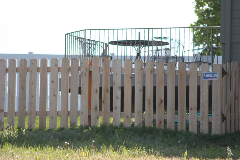 [50 Feet Of Fence] 4' Tall Cedar Wood Picket Complete Fence Package ...