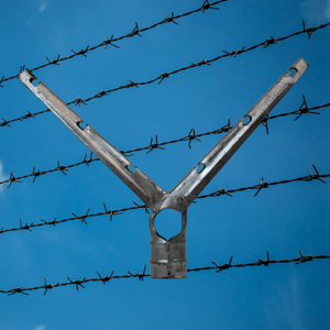 2-1/2" x 1-5/8" Steel 6 Strand Barbed Wire Arm for Chain Link Fences