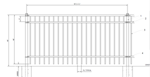 [200' Length] 4' Ornamental Flat Top Complete Fence Package