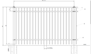 [250' Length] 5' Ornamental Flat Top Complete Fence Package