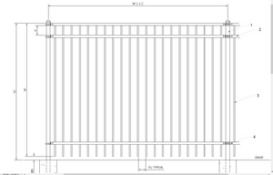 [75' Length] 6' Ornamental Flat Top Complete Fence Package