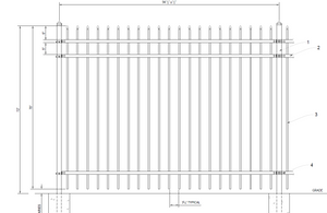 [200' Length] 6' Ornamental Spear Top Complete Fence Package