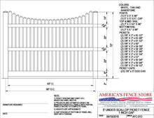 AFC-013   6' Tall x 8' Wide Underscallop Fence with 5/8" Air Space