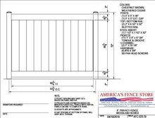 AFC-025   6' Tall x 8' Wide Privacy Fence Woodlands Series