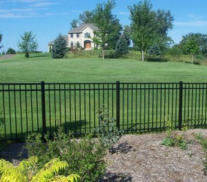 5' x 6' Aluminum Ornamental Flat Top Series A 3-Rail - Standard Picket