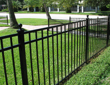 4' x 6' Aluminum Ornamental Flat Top Series A 3-Rail - Standard Picket