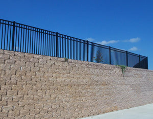 5' x 6' Aluminum Ornamental Flat Top Series A 3-Rail - Standard Picket