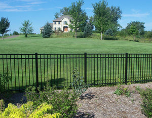 4' x 6' Aluminum Ornamental Flat Top Series A 3-Rail - Standard Picket