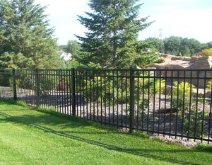 6' x 6' Aluminum Ornamental Flat Top Series A 3-Rail - Standard Picket