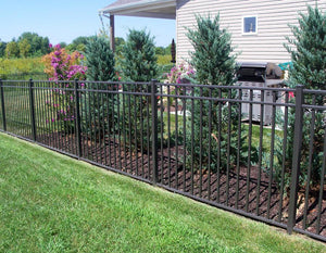 6' x 6' Aluminum Ornamental Flat Top Series A 3-Rail - Standard Picket