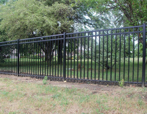 4' x 6' Aluminum Ornamental Flat Top Series A 3-Rail - Standard Picket