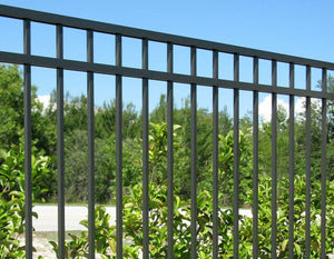 4' x 6' Aluminum Ornamental Flat Top Series A 3-Rail - Standard Picket