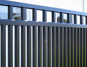 6' x 6' Aluminum Ornamental Flat Top Series A 3-Rail - Standard Picket