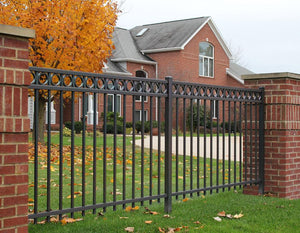 5' x 6' Aluminum Ornamental Flat Top Series A 3-Rail - Standard Picket