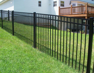 4' x 6' Aluminum Ornamental Flat Top Series A 3-Rail - Standard Picket