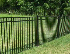 4' x 6' Aluminum Ornamental Flat Top Series A 3-Rail - Standard Picket