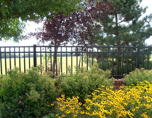 4' x 6' Aluminum Ornamental Flat Top Series A 3-Rail - Standard Picket