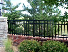 4' x 6' Aluminum Ornamental Flat Top Series A 3-Rail - Standard Picket