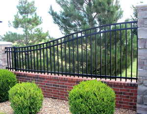 4' x 6' Aluminum Ornamental Flat Top Series A 3-Rail - Standard Picket