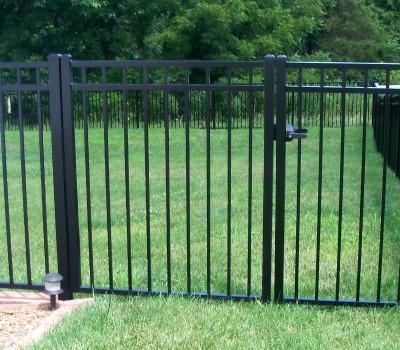 6' x 4' Aluminum Ornamental Single Swing Gate - Flat Top Series A - No Arch