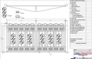 Double Butterfly Ribbon Flat Top, Quad Flare Finials and Six Large Emblem Infill