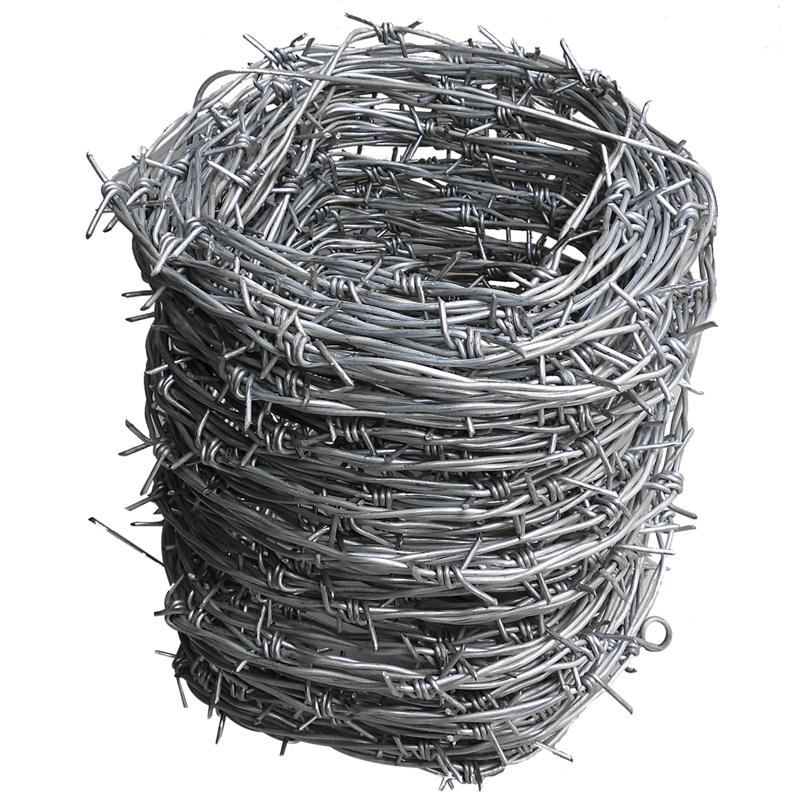 Galvanized 4-Point Class 3, 12-1/2 Gauge Barbed Wire Roll for Chain Li ...