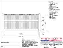 K-55   4' Tall x 8' Wide Straight Routed Picket Fence with 1" Air Space