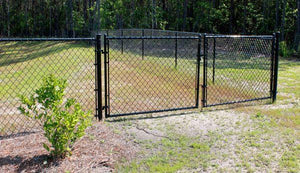 60" Tall - Residential Black Chain Link Double Drive Gate