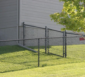 Residential Black Chain Link Single Swing Gate