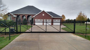 Aluminum Ornamental Flat or Spear Top 6' tall Slide Gate