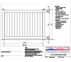 K-373 6' Tall x 8' Wide Privacy Fence