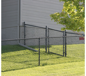 Residential Black Chain Link Single Swing Gate