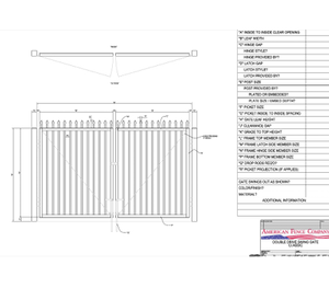 144" x 60" Spear Top Double Drive Gate