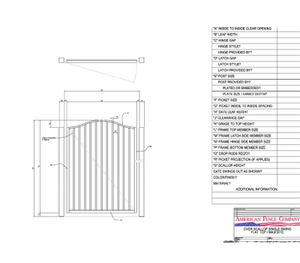 48" x 48" Overscallop Flat Top Single Swing Gate