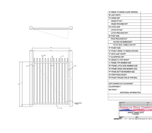 60" x 48" Spear Top Single Swing Gate